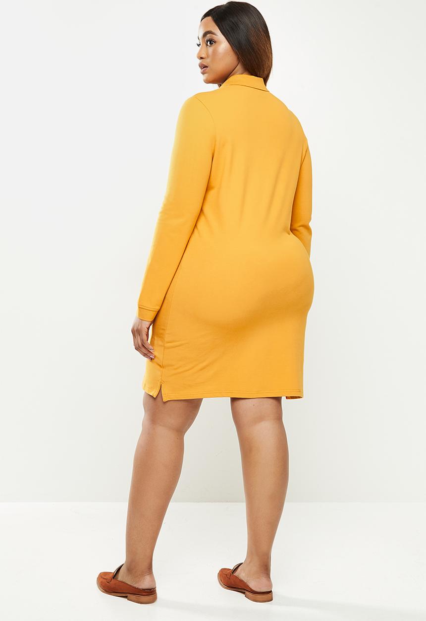 POLO - Plus Kathy stretch golfer dress - mustard