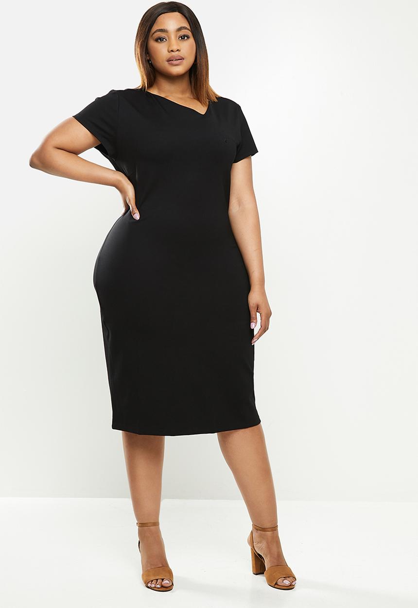 POLO - Plus Natasha short sleeve business dress - black