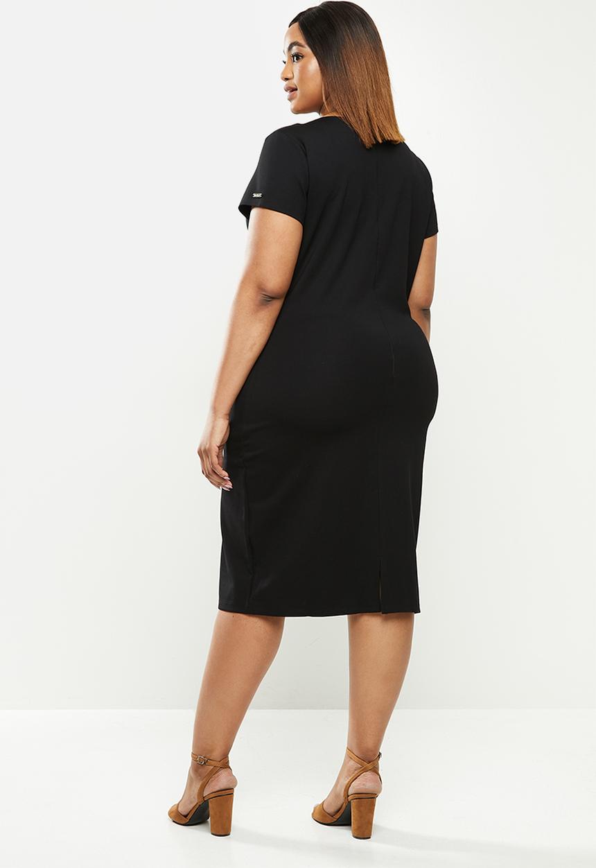 POLO - Plus Natasha short sleeve business dress - black
