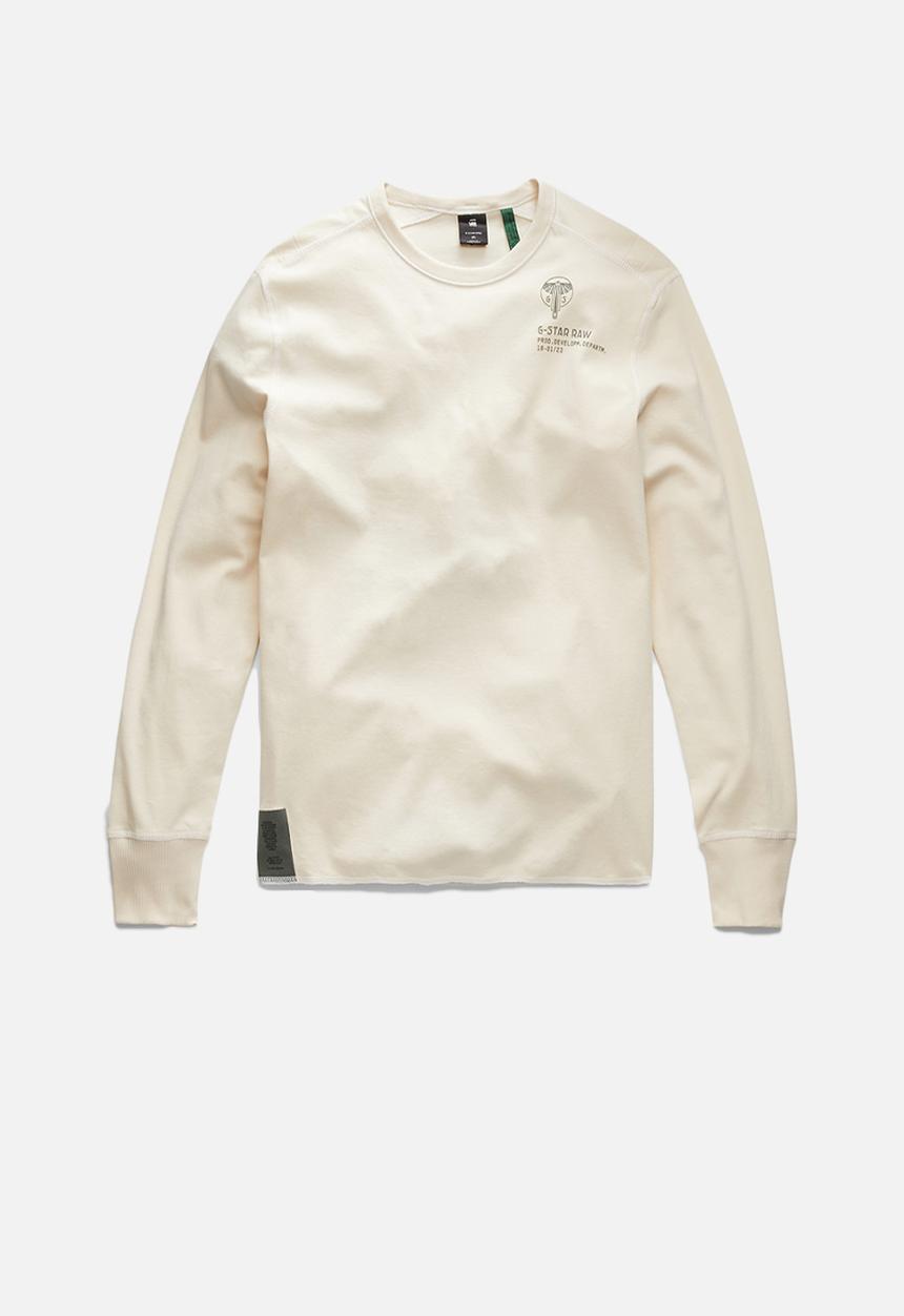 G-STAR - Back graphic tweeter r t long sleeve - ecru