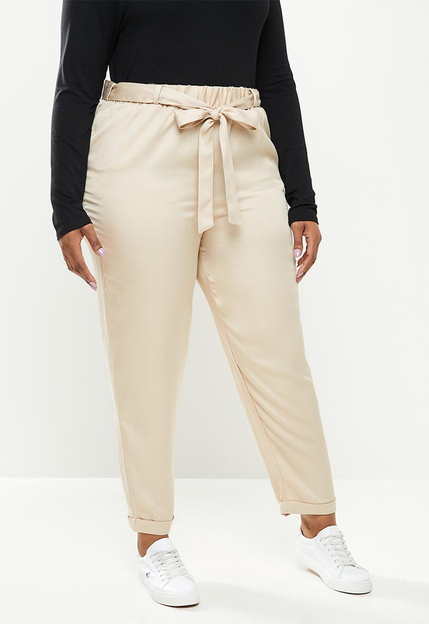 POLO - Plus Dalia tencel slim pant - stone