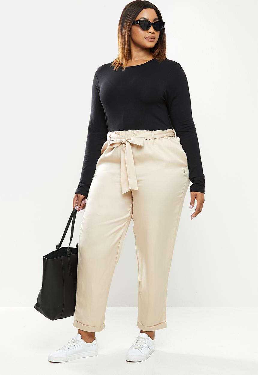 POLO - Plus Dalia tencel slim pant - stone