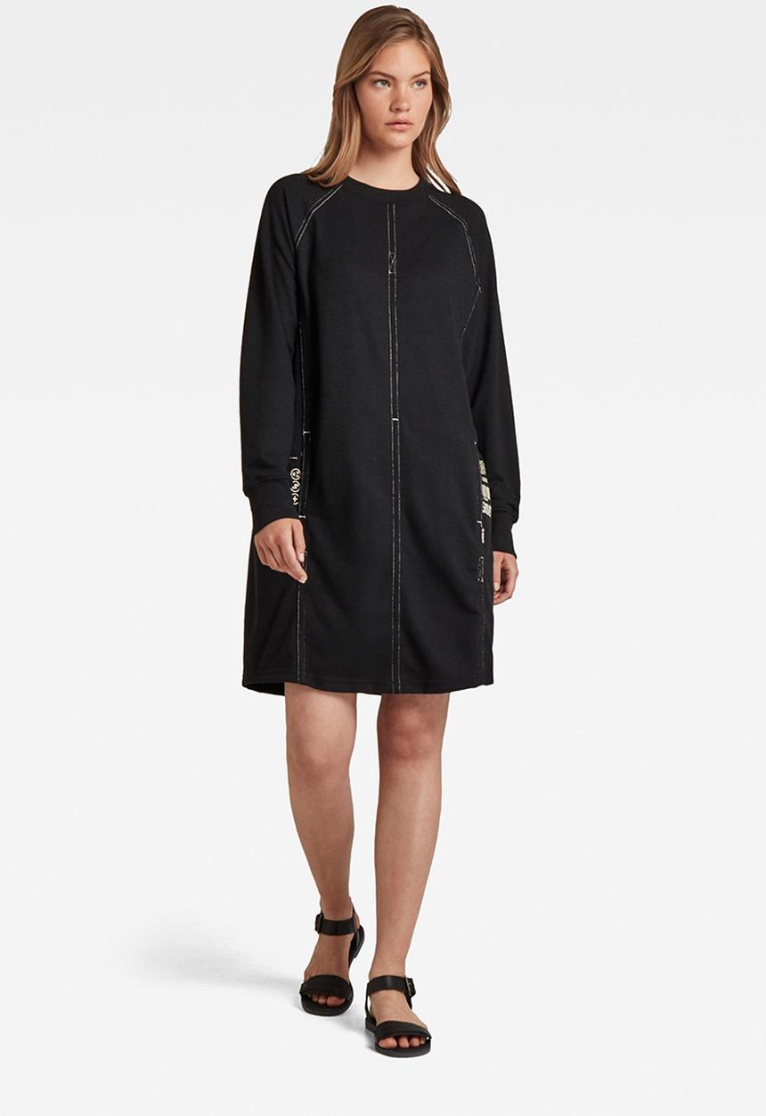 G-STAR - Graphic pocket tweater dress - raven