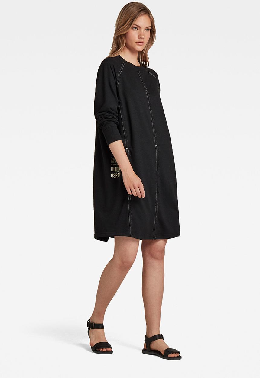 G-STAR - Graphic pocket tweater dress - raven
