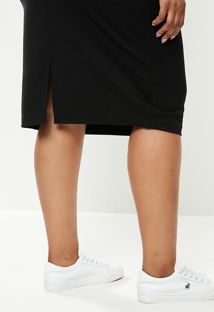 POLO - Plus Caty stretch pencil skirt - black