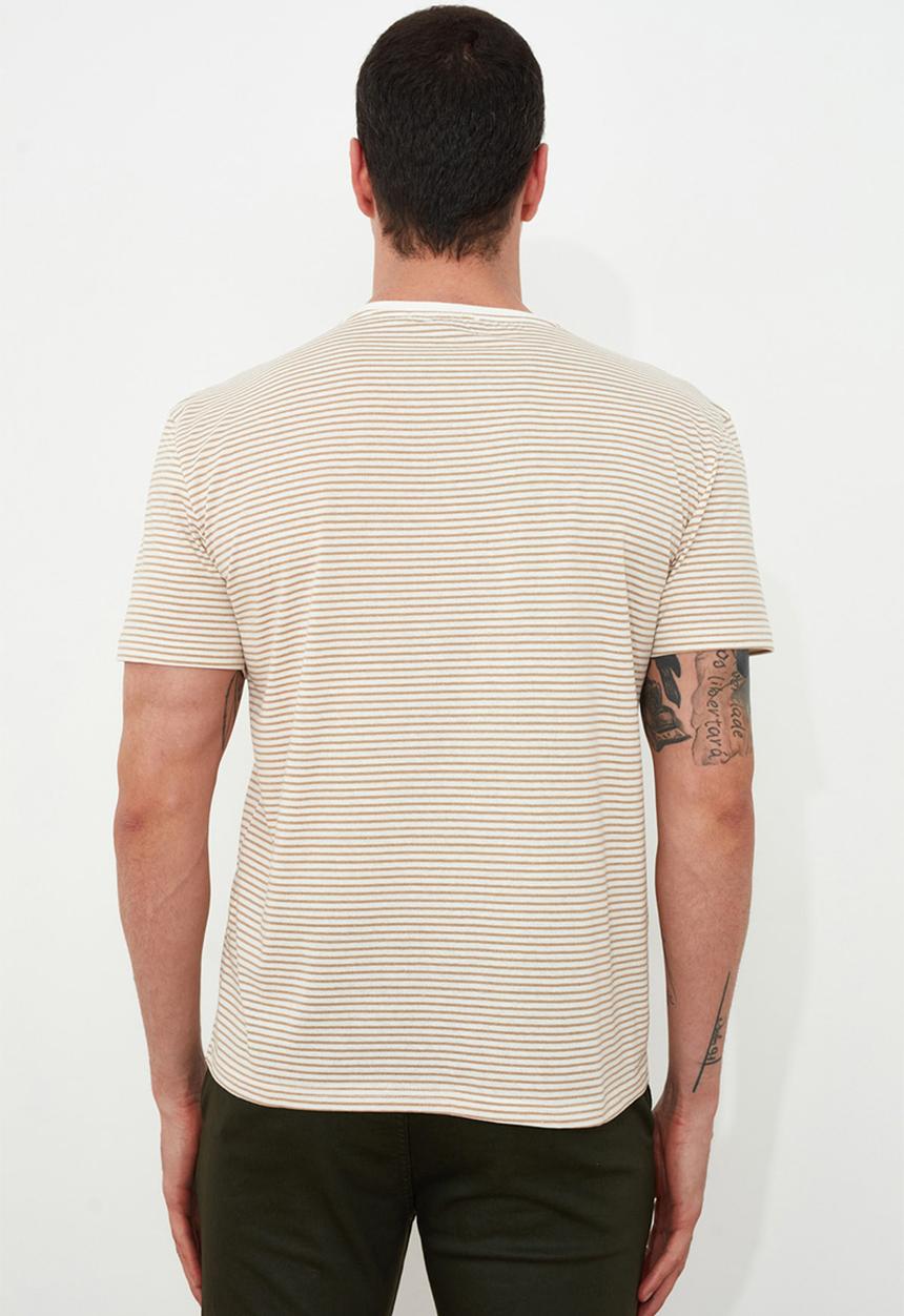 Trendyol - Stripe short sleeve tee - stone