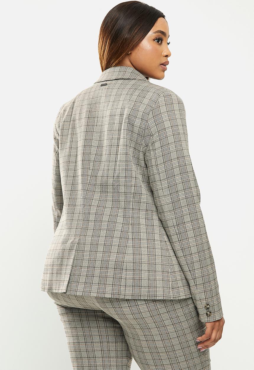 POLO - Plus Paige check suit blazer - beige