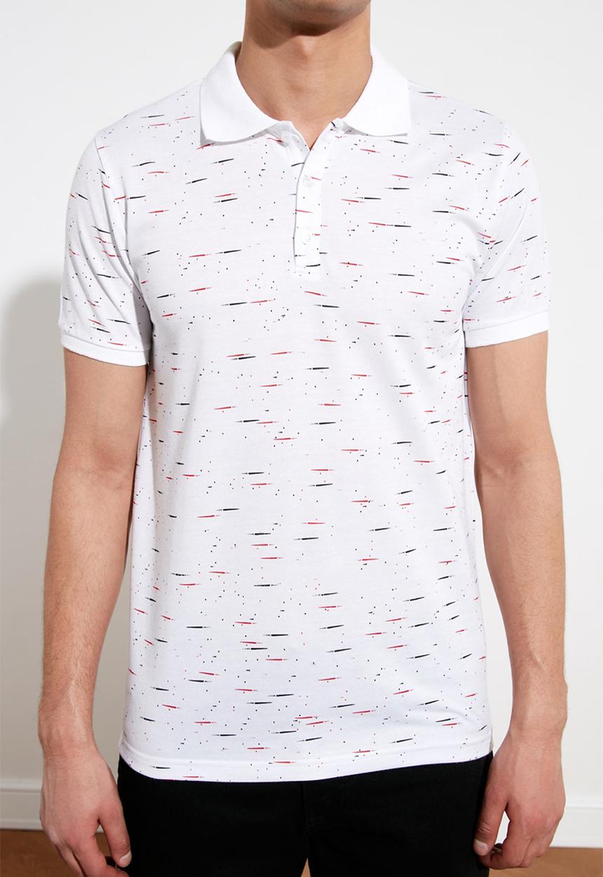 Trendyol - Patterned short sleeve golfer - white