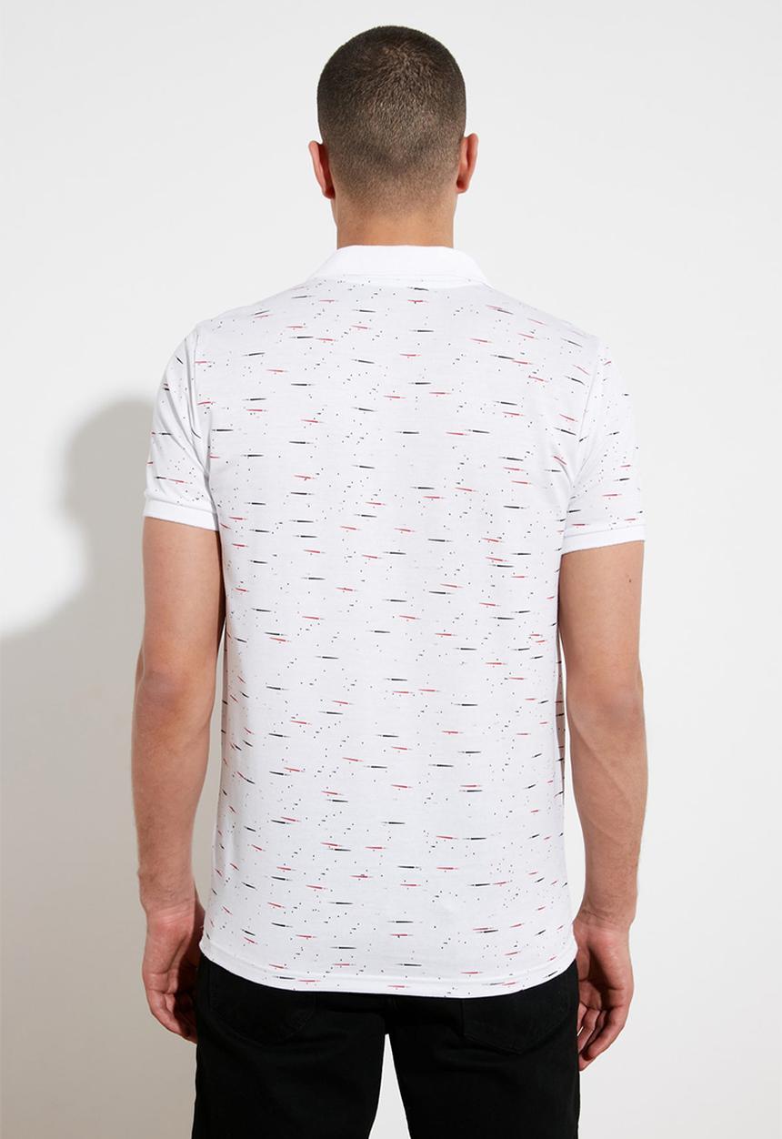 Trendyol - Patterned short sleeve golfer - white