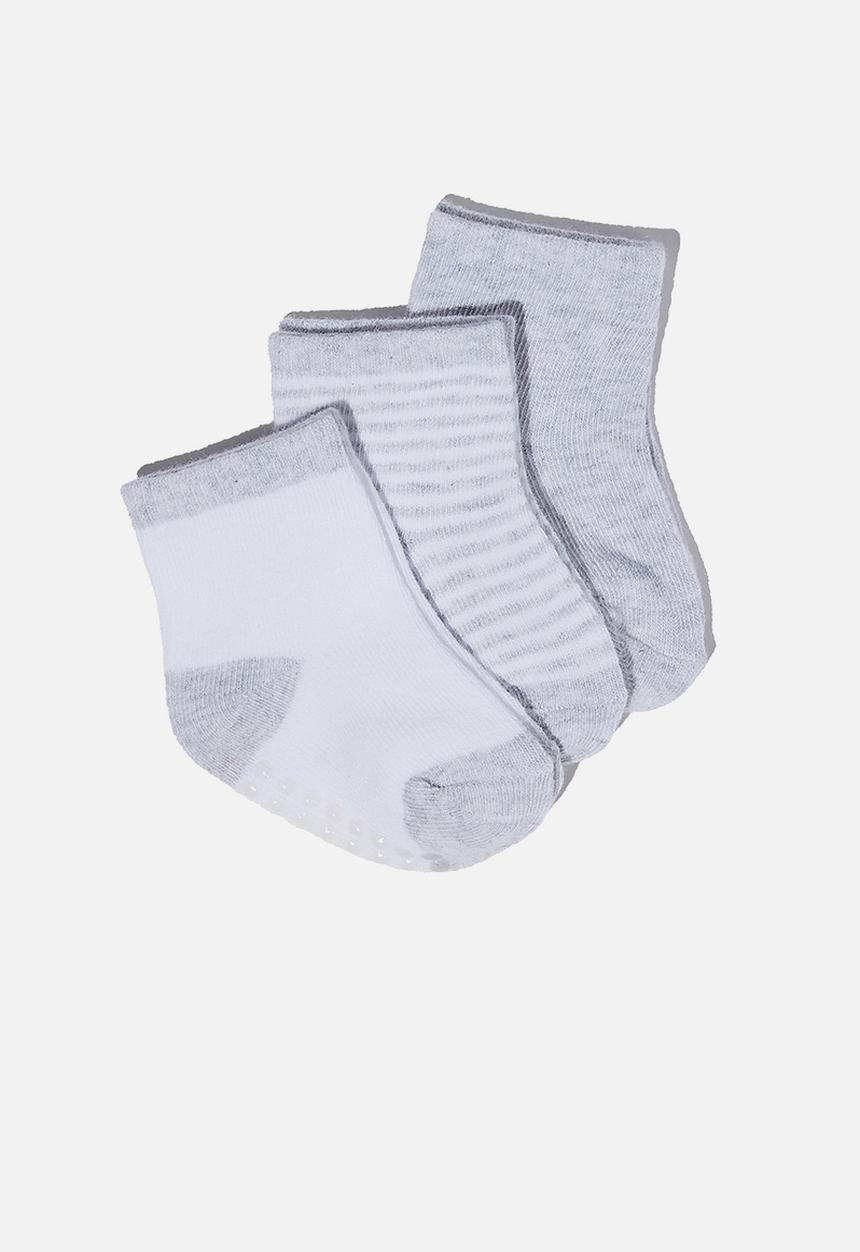 Cotton On - 3 Pack baby socks - grey & white 