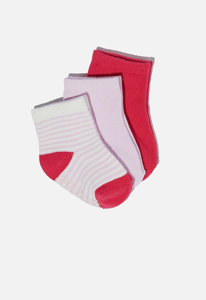 Cotton On - 3 Pack baby socks - pale violet/fuschia pop stripe