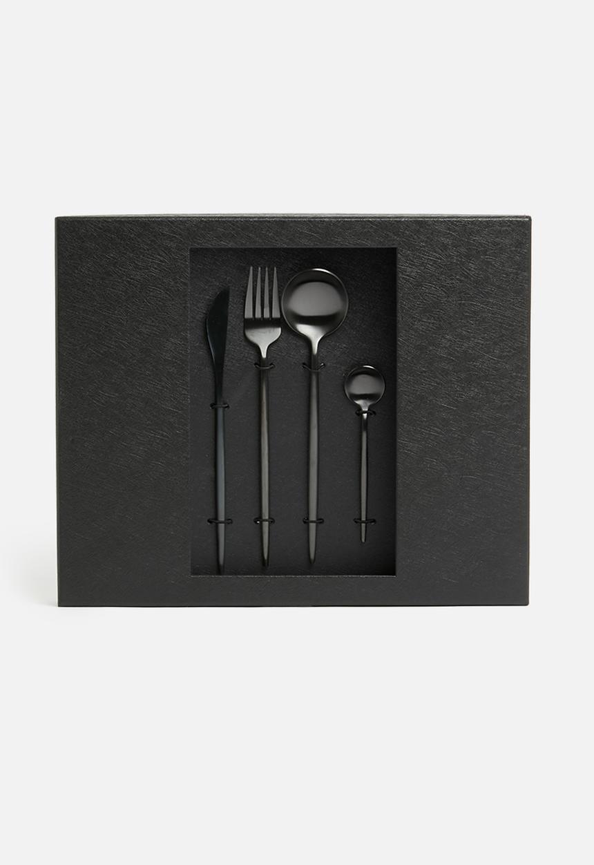 Finery -  cutlery set 24pc - carbon black