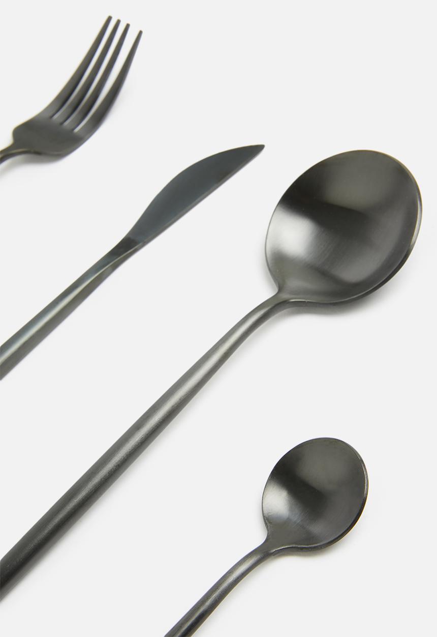 Finery -  cutlery set 24pc - carbon black