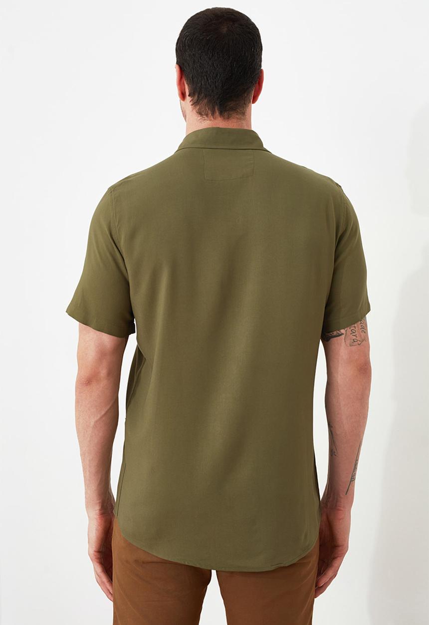 Trendyol - Plain short sleeve shirt - khaki