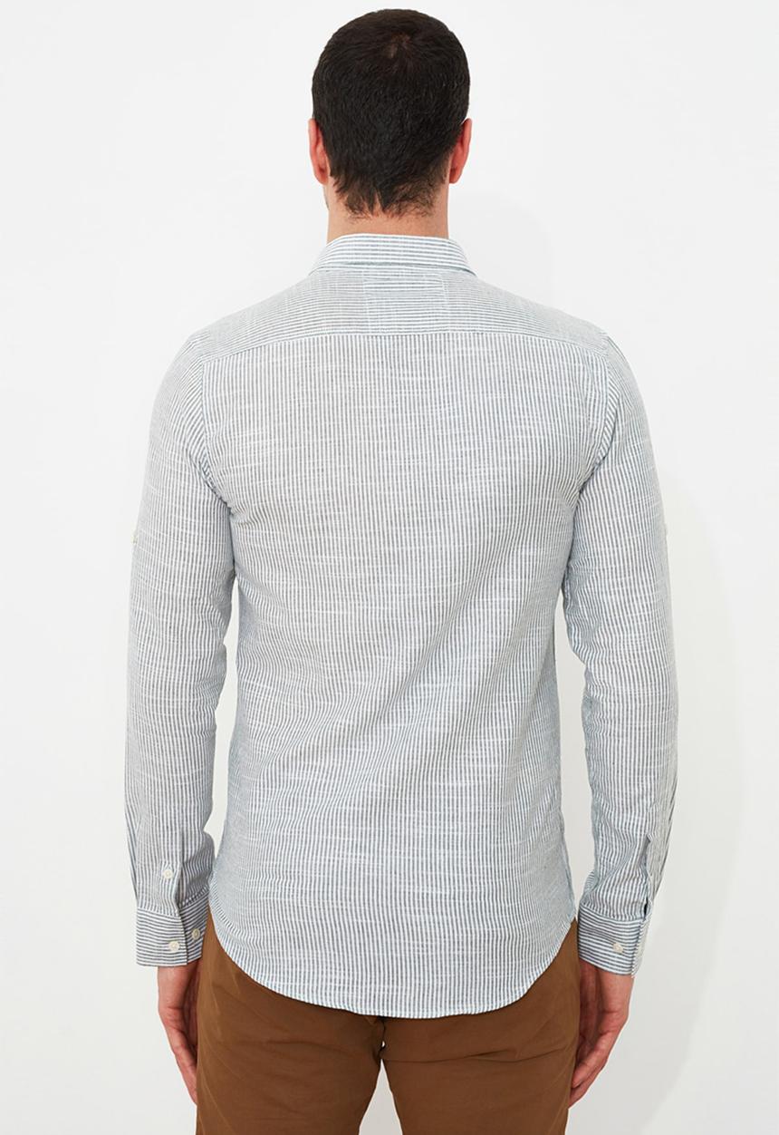 Trendyol - Plain long sleeve shirt - white & green 