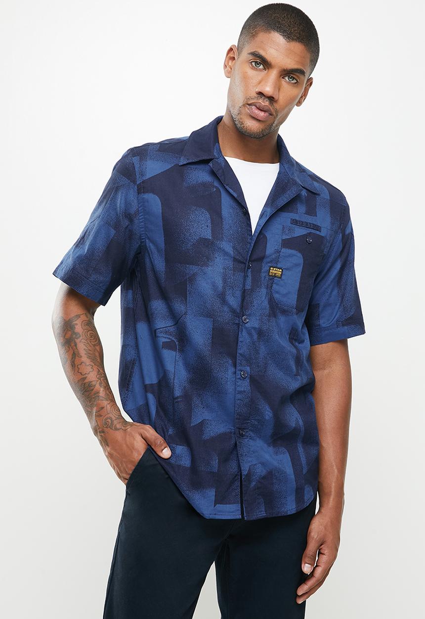 G-STAR - Bristum service straight short sleeve shirt - blue
