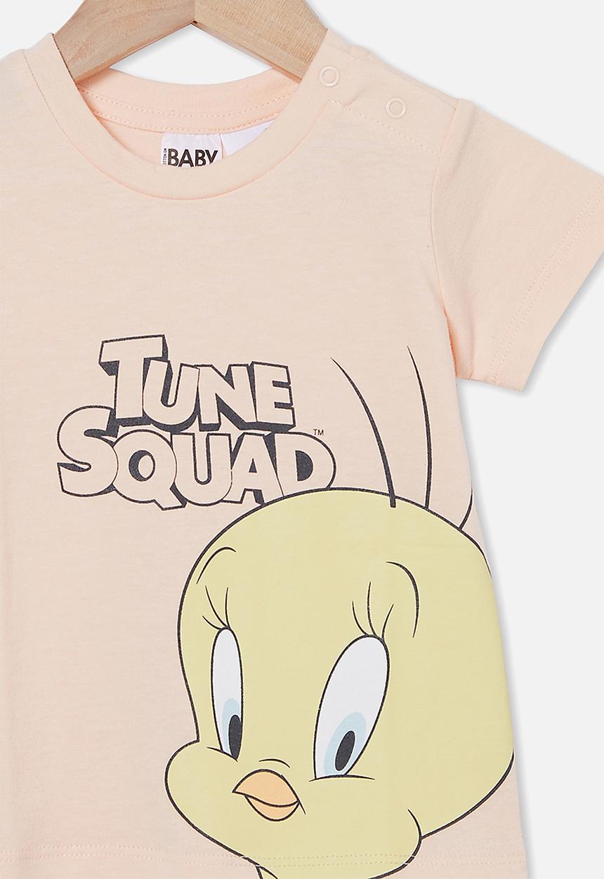 Cotton On - Jamie short sleeve tee-license - lcn wb peach tang/space jam tweety