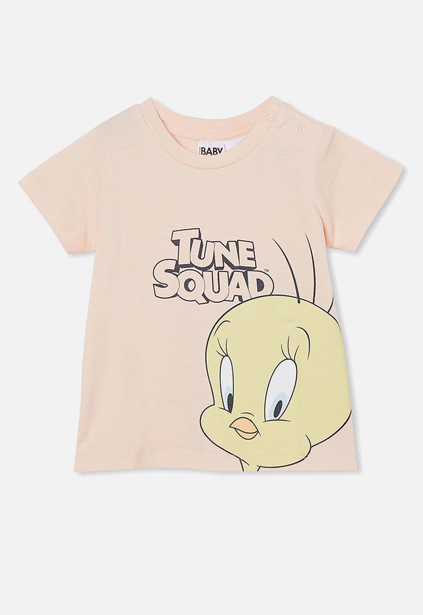 Cotton On - Jamie short sleeve tee-license - lcn wb peach tang/space jam tweety