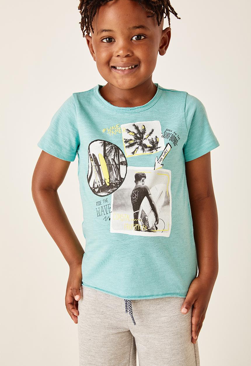 Flyersunion - Photographic surf tee - nile blue