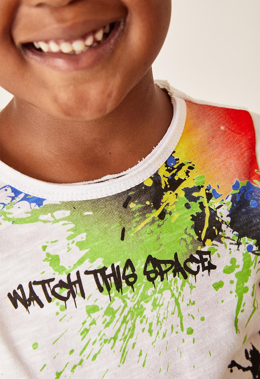 Flyersunion - Paint splatter tee - white