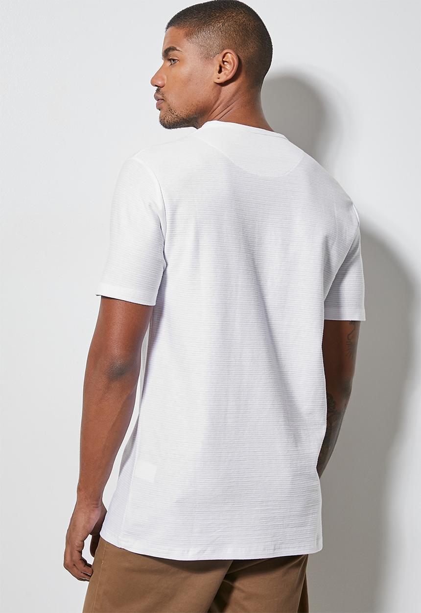 Superbalist - Texas textured henley tee - white