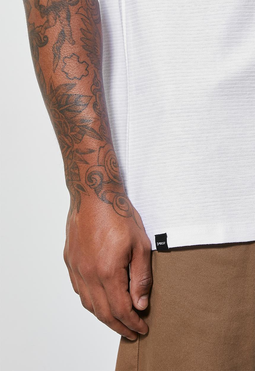 Superbalist - Texas textured henley tee - white