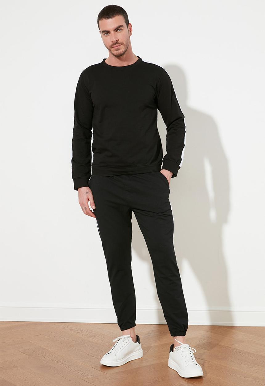 Trendyol - Thin piping joggers - black