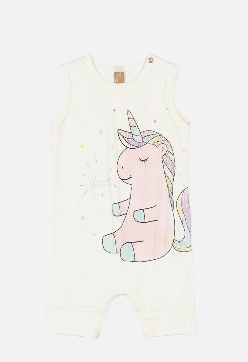 UP Baby - Unicorn romper & headband set - off white