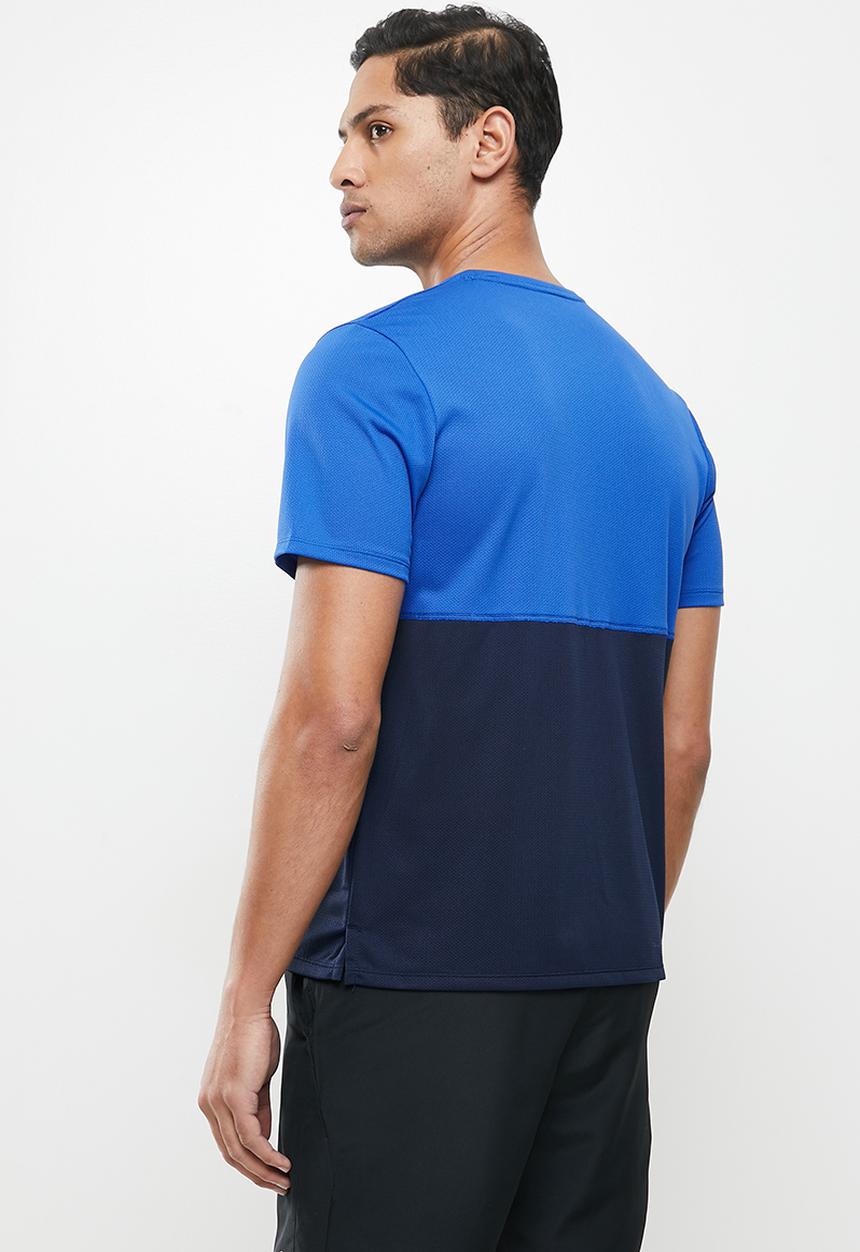 Nike - Nk df run short sleeve top  - game royal/obsidian/reflective silver