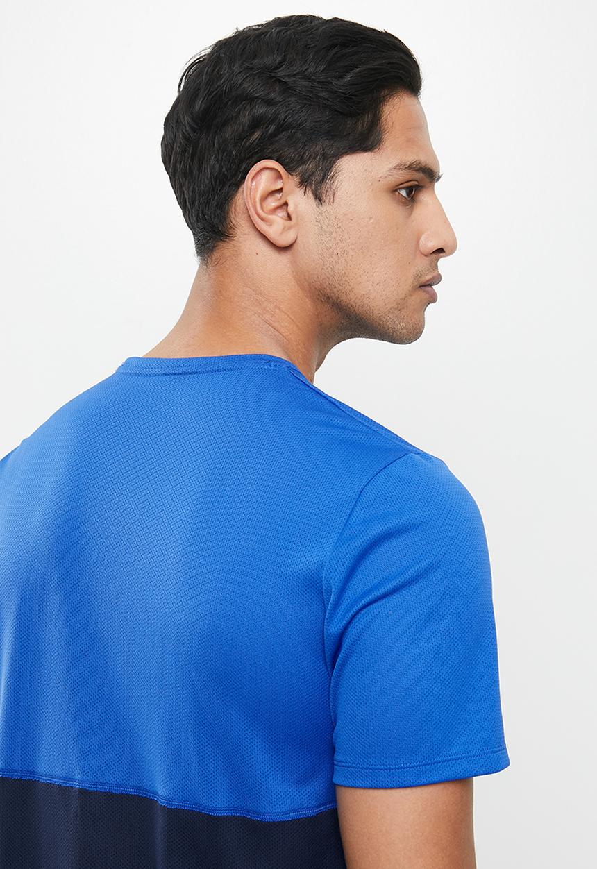 Nike - Nk df run short sleeve top  - game royal/obsidian/reflective silver