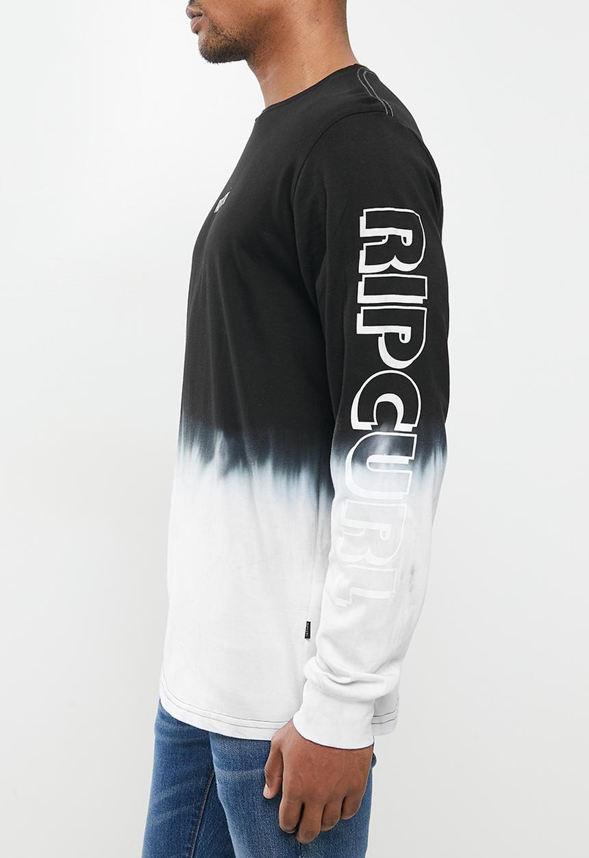 Rip Curl - Dip dye long sleeve tee - charcoal & black 