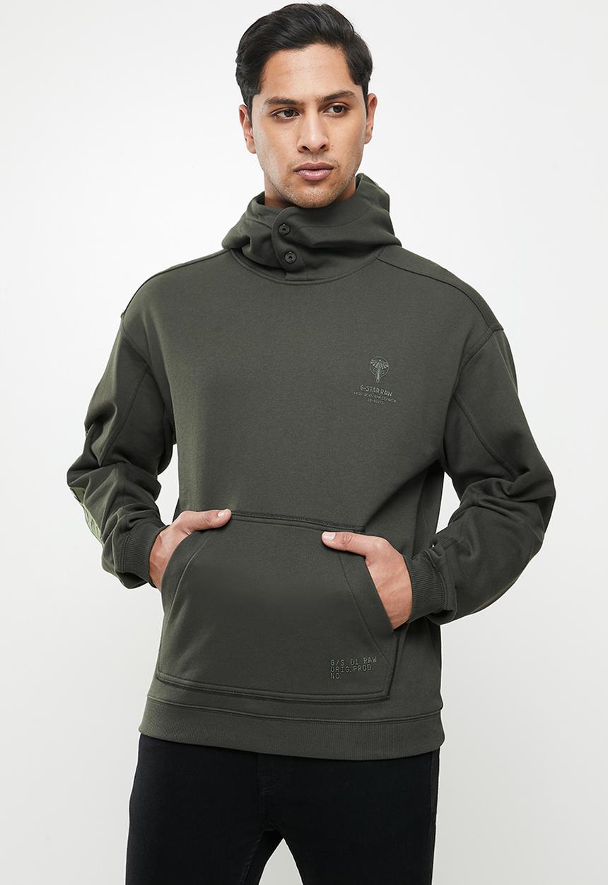 G-STAR - Sleeve graphic hooded sweat  - raven
