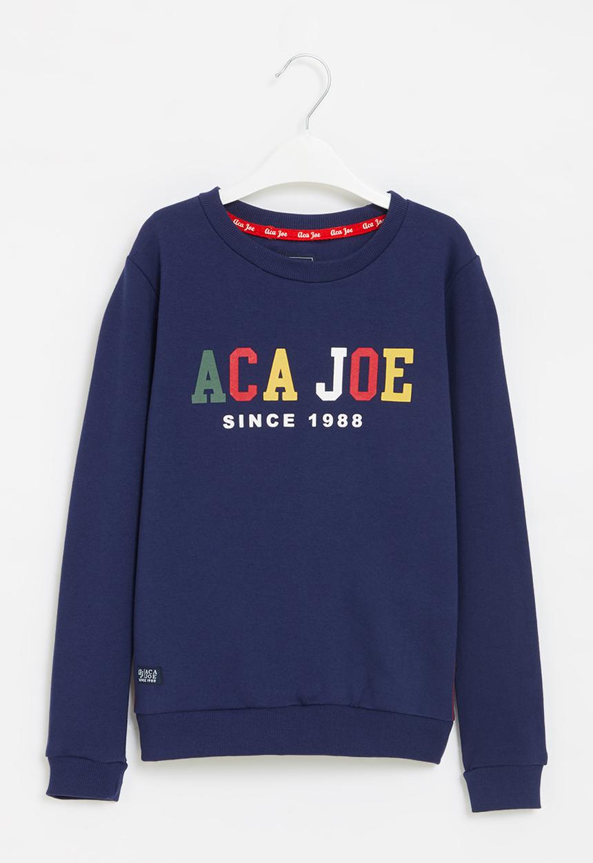 Aca Joe - Pre-boys brushed fleece sweater - navy