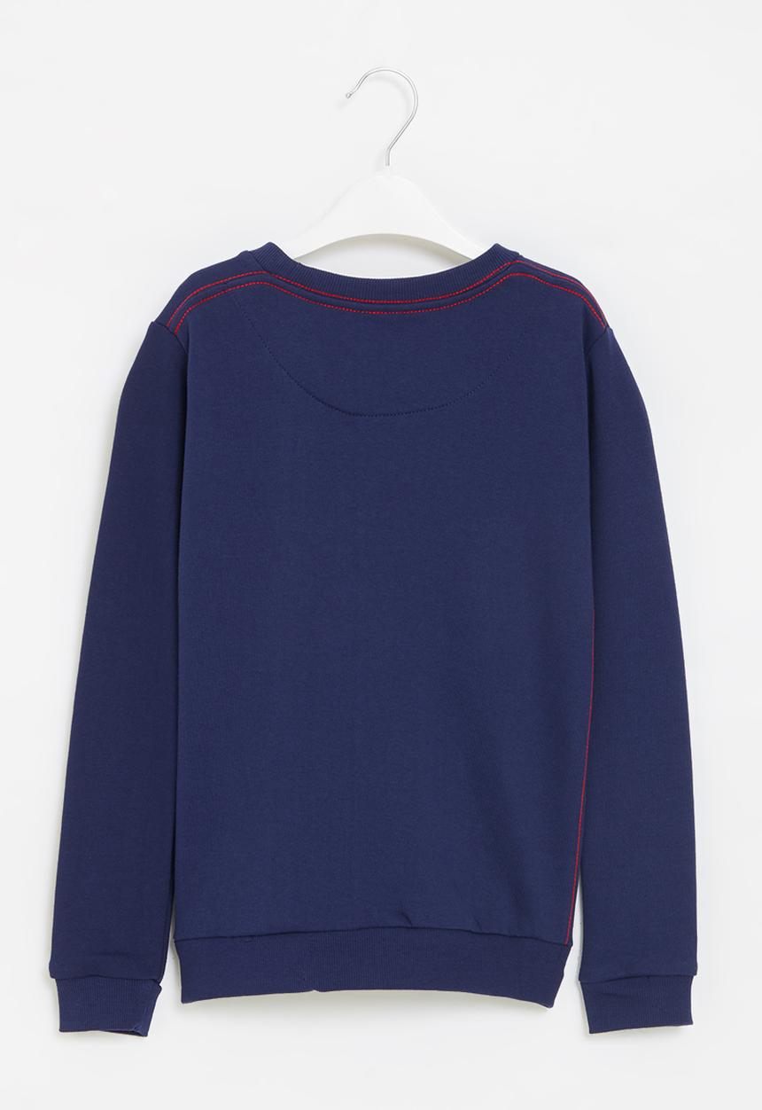 Aca Joe - Pre-boys brushed fleece sweater - navy