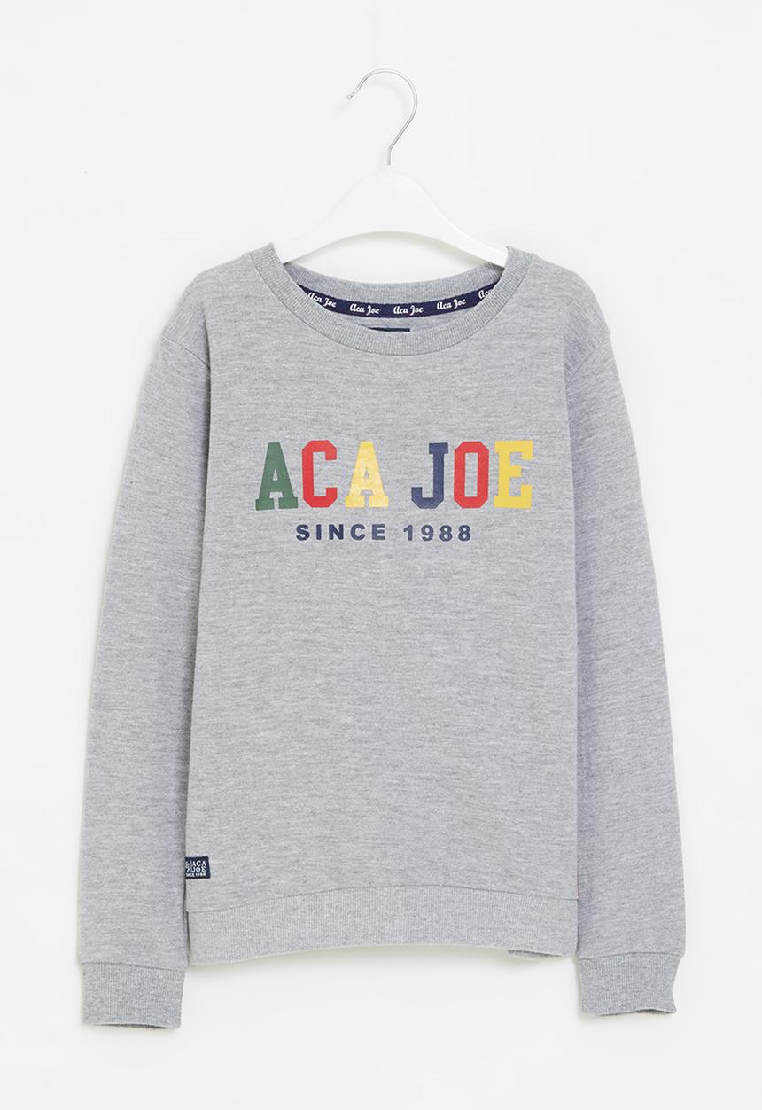Aca Joe - Big-boys brushed fleece sweater - grey