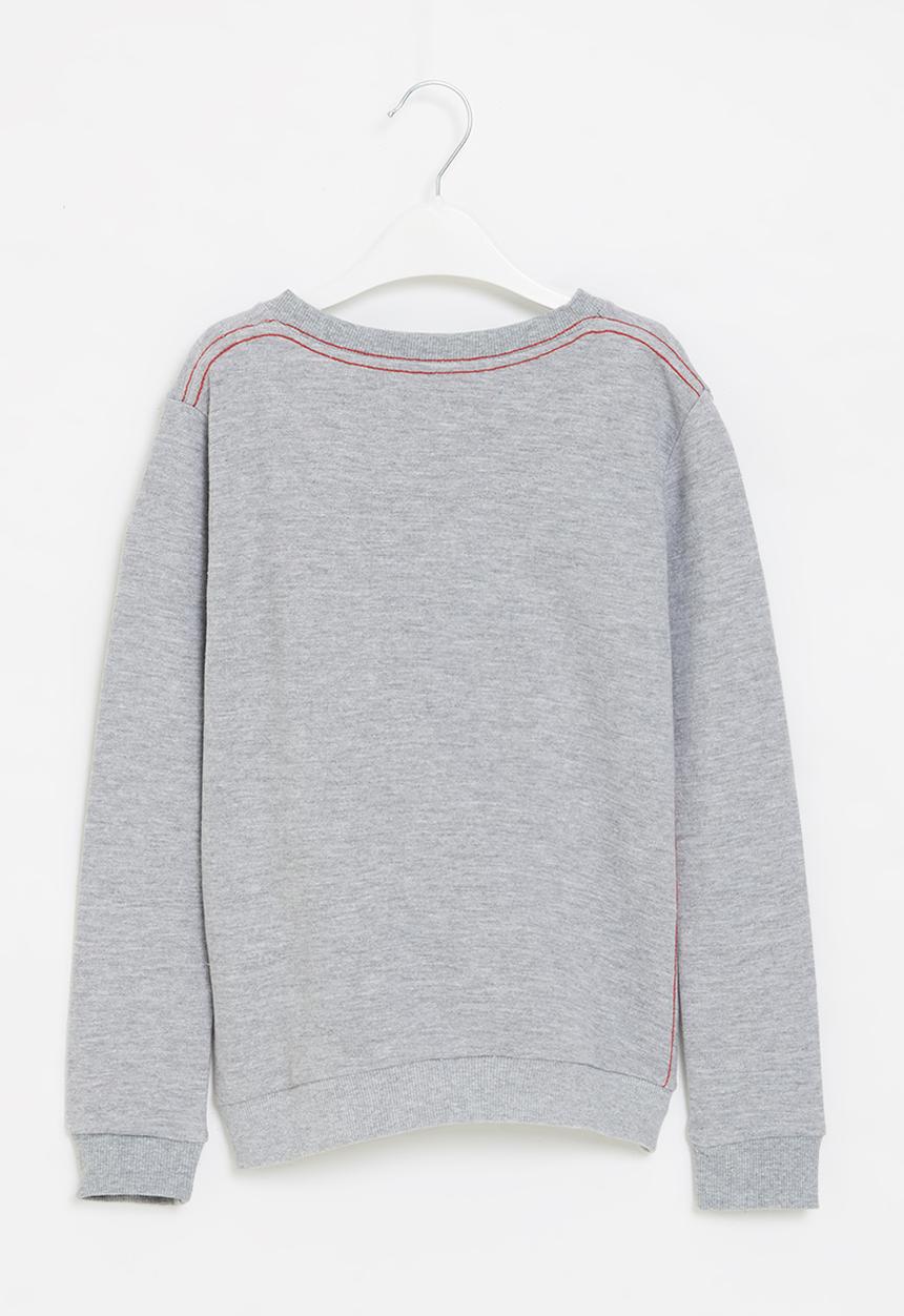 Aca Joe - Big-boys brushed fleece sweater - grey