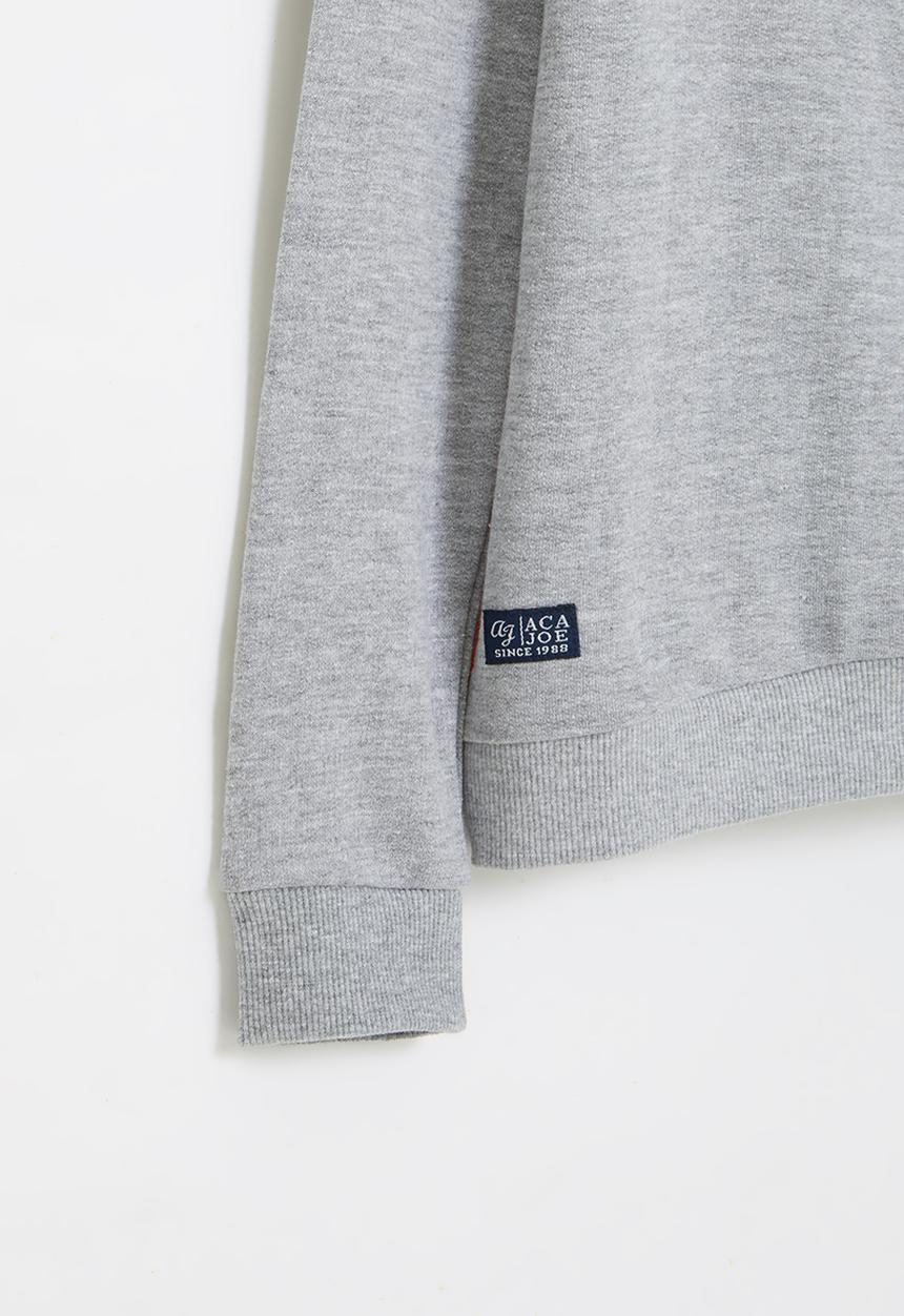 Aca Joe - Big-boys brushed fleece sweater - grey