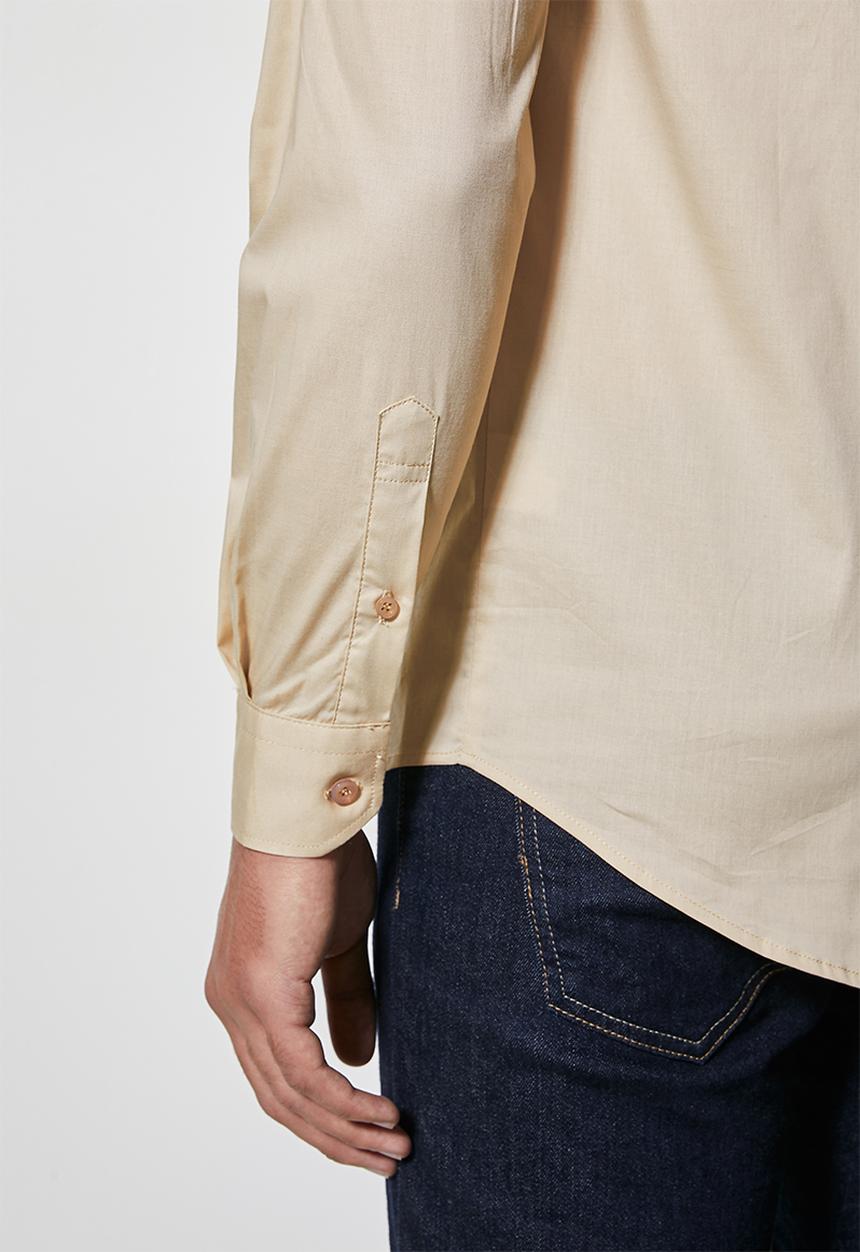 Superbalist - Jos slim fit long sleeve shirt - beige