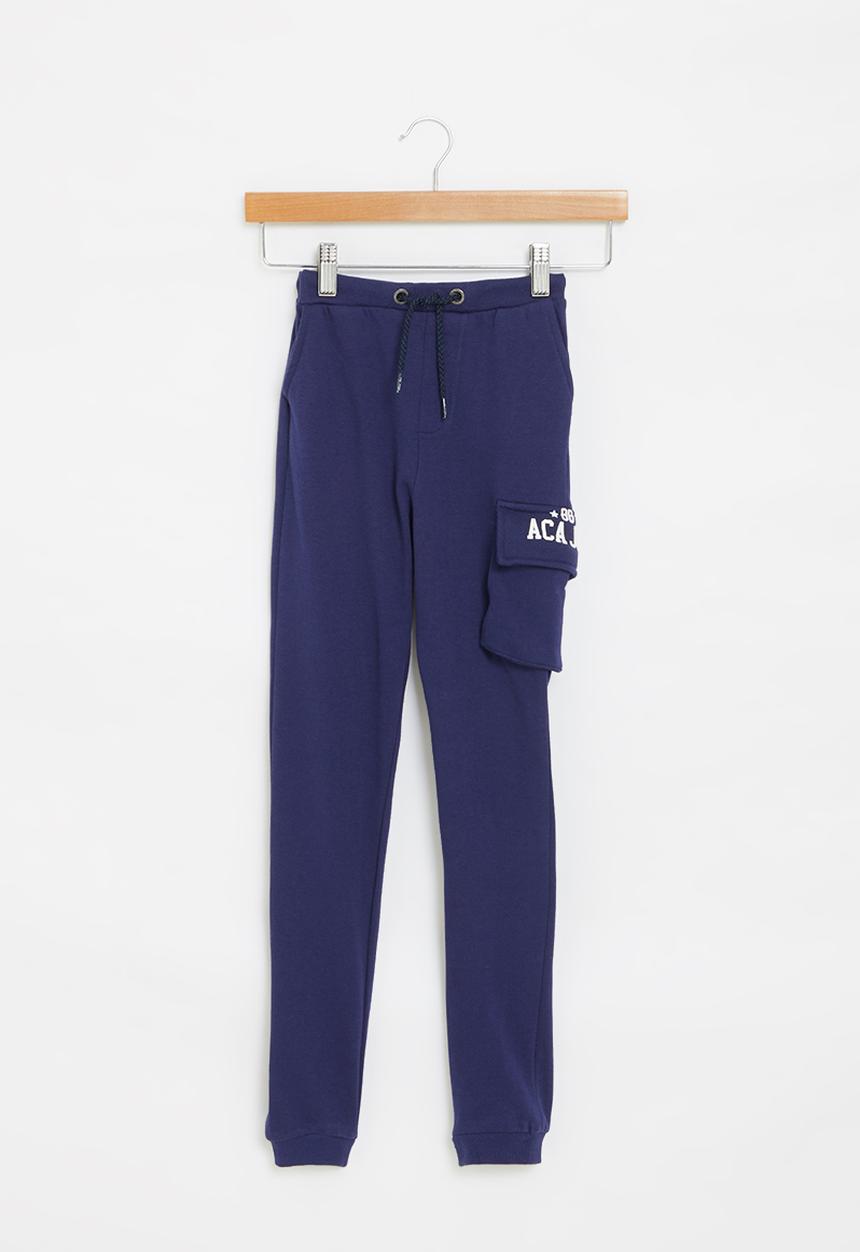 Aca Joe - Pre-boys brushed fleece cargo jogger - navy