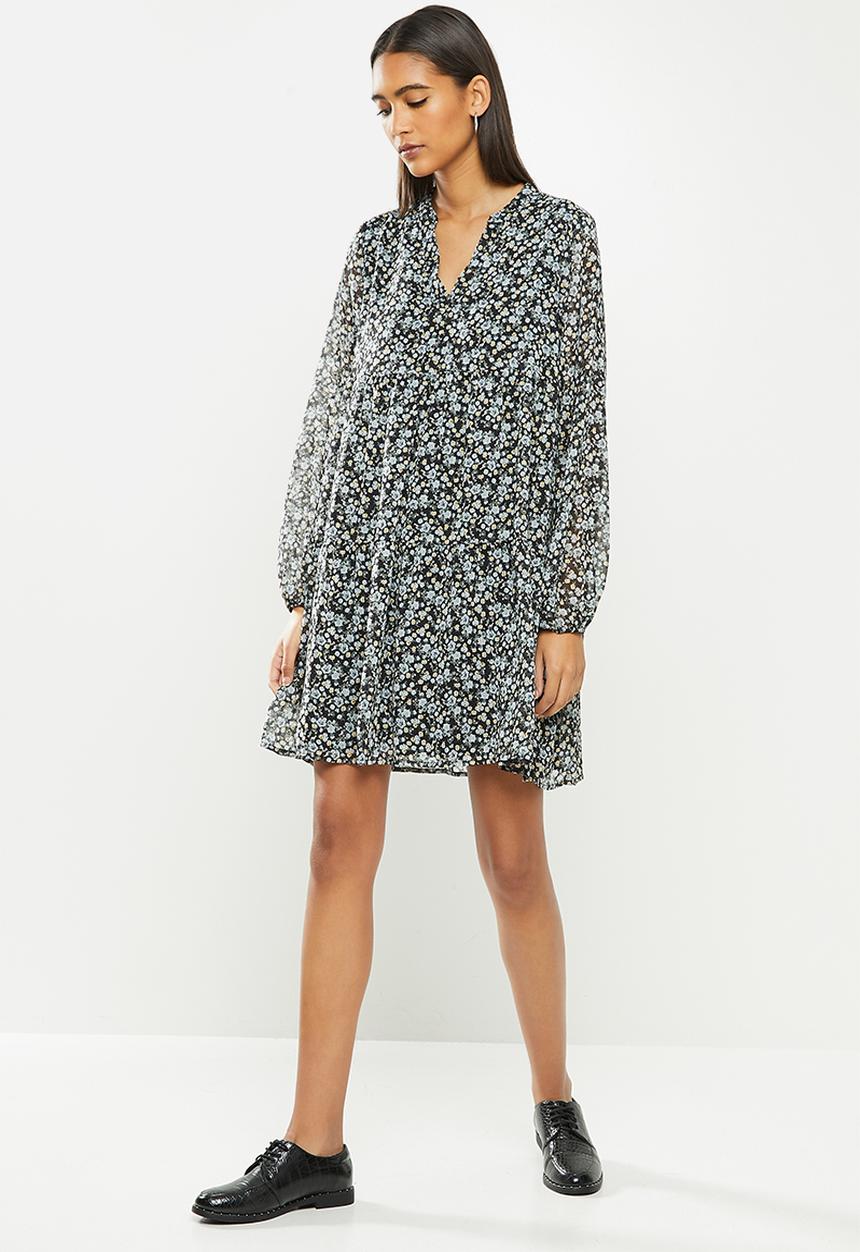 Vero Moda - Lilo long sleeve v-neck dress - black