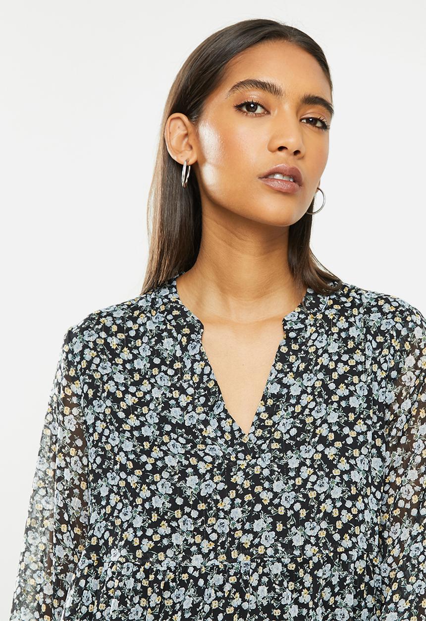 Vero Moda - Lilo long sleeve v-neck dress - black