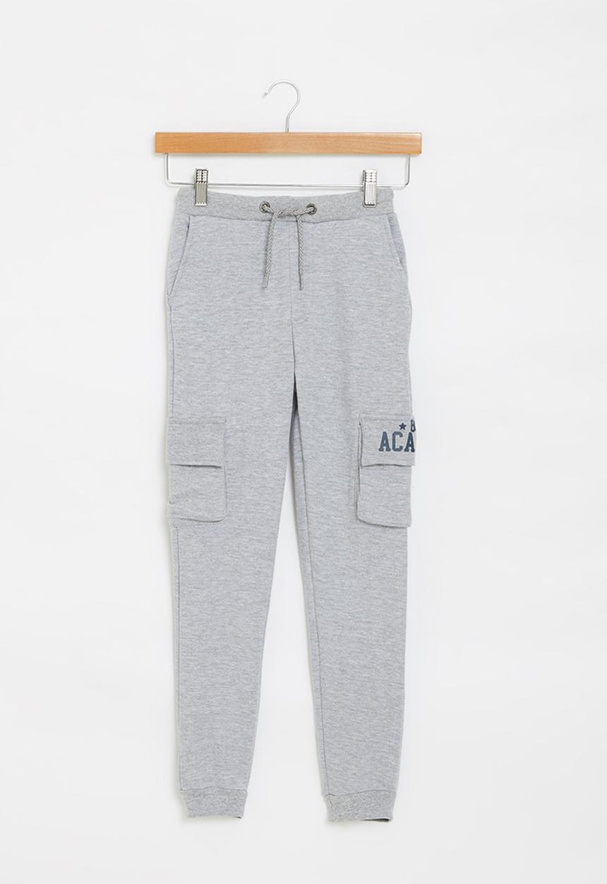 Aca Joe - Pre-boys brushed fleece cargo jogger - grey