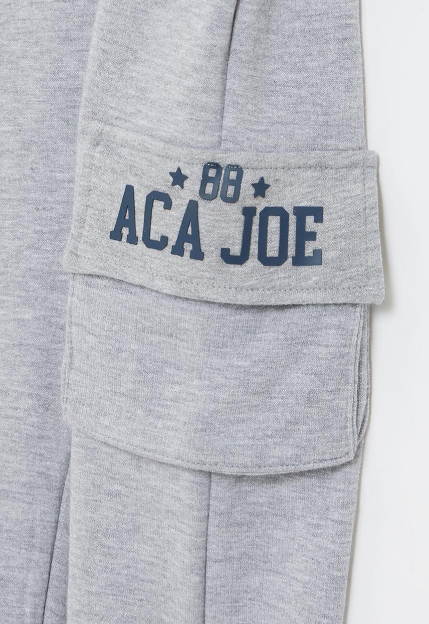 Aca Joe - Pre-boys brushed fleece cargo jogger - grey