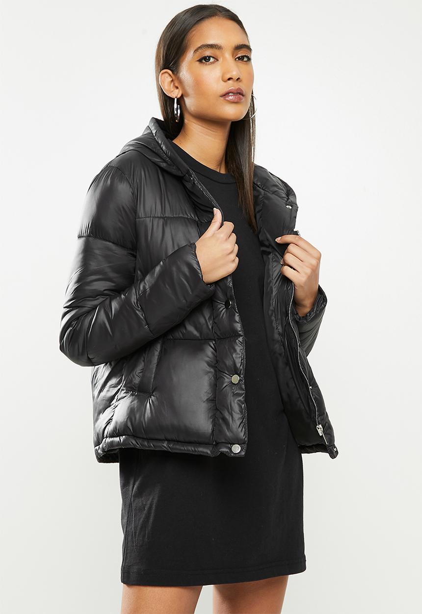 SISSY BOY - Banna: sporty puffer jacket with gold detailing - black