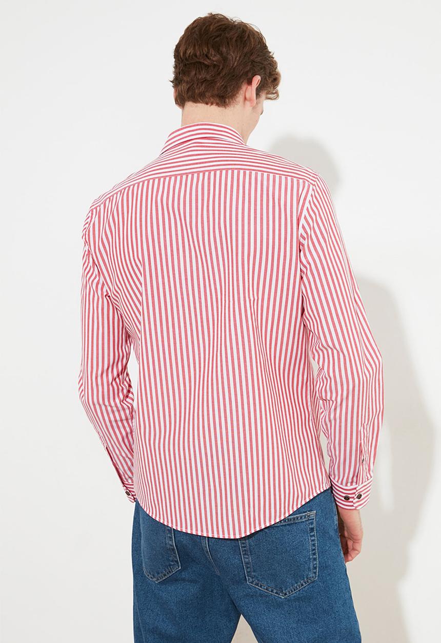 Trendyol - Stripe long sleeve shirt - red & white 