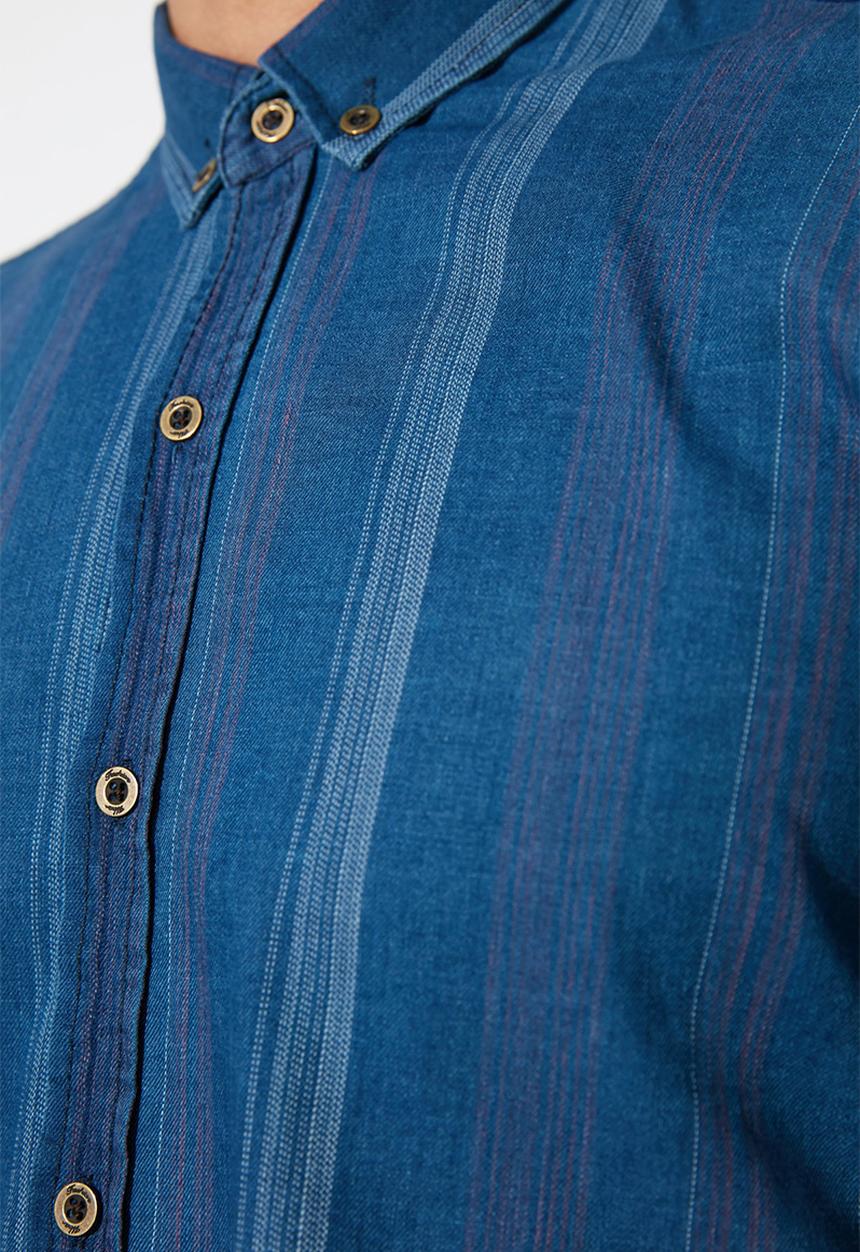 Trendyol - Patterned long sleeve shirt - navy