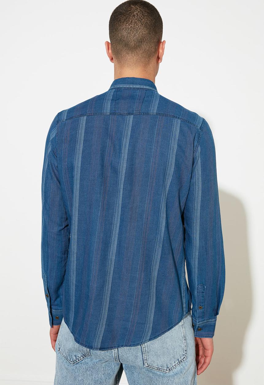 Trendyol - Patterned long sleeve shirt - navy