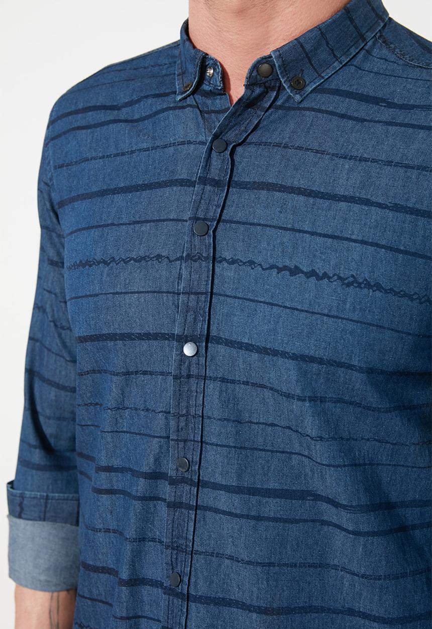 Trendyol - Stripe long sleeve shirt - navy