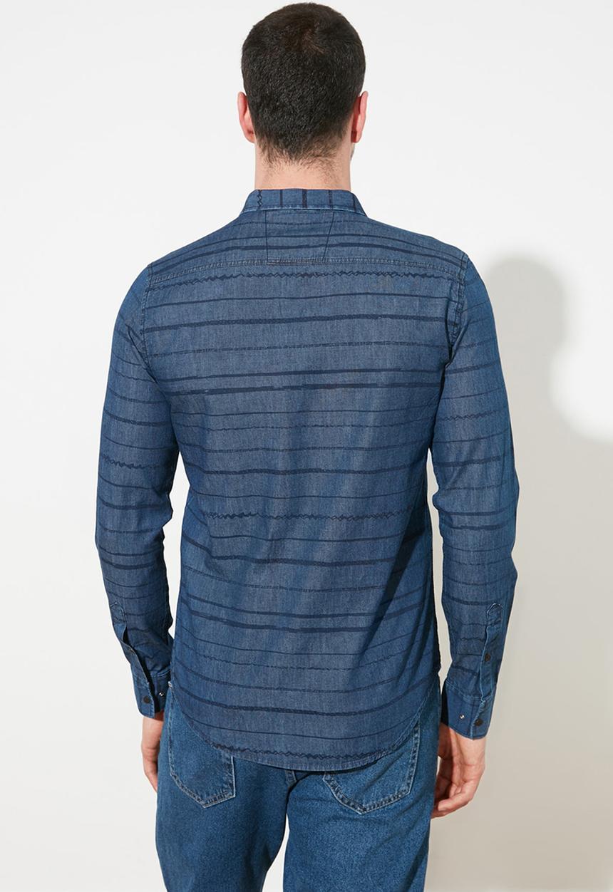 Trendyol - Stripe long sleeve shirt - navy