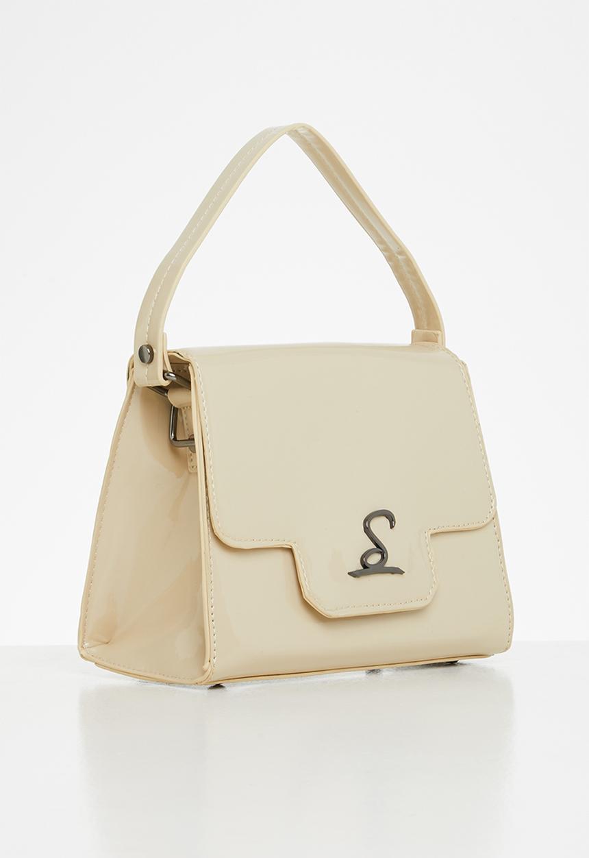 Seduction - Patent pu tote bag - beige